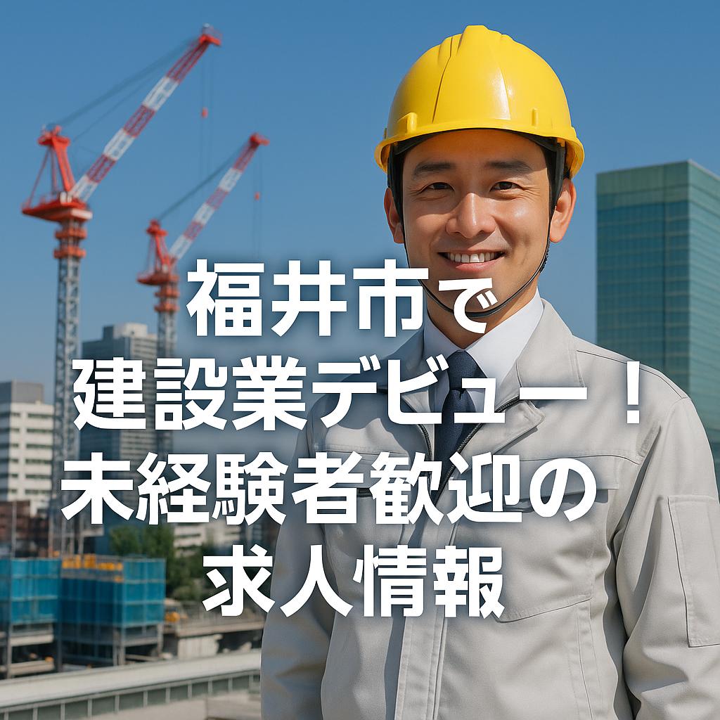 福井市で建設業デビュー！未経験者歓迎の求人情報