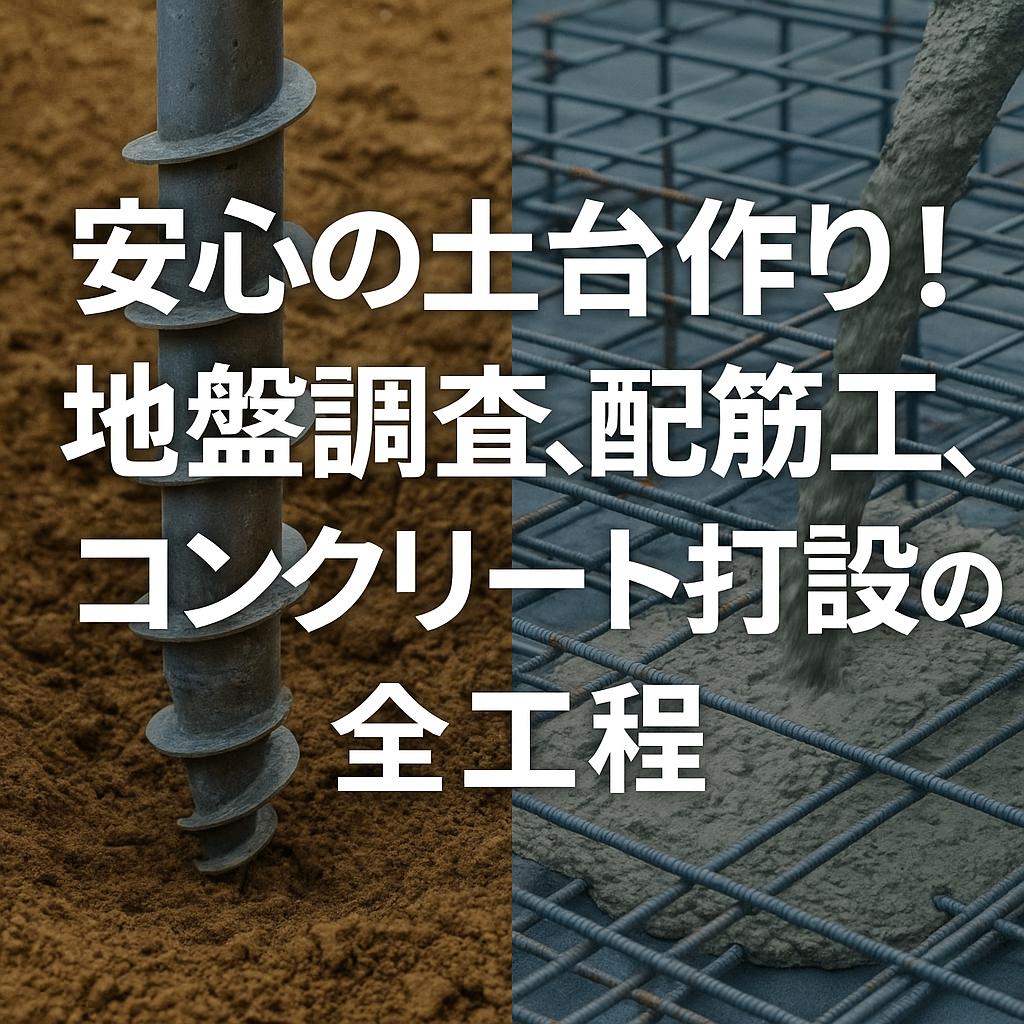 安心の土台作り！地盤調査、配筋工事、コンクリート打設の全工程